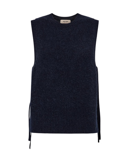 Mos Mosh Thora Tie Knit Vest Salute Navy