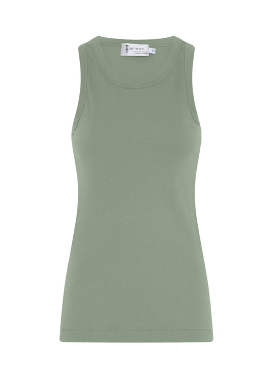 Tif Tiffy Ianna Ribbed Tank Top Turfgreen