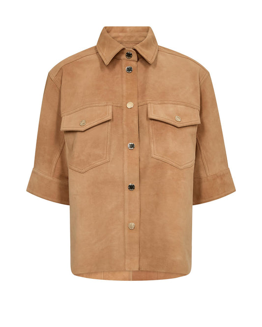 Mos Mosh Sigga SS Suede Shirt Tan