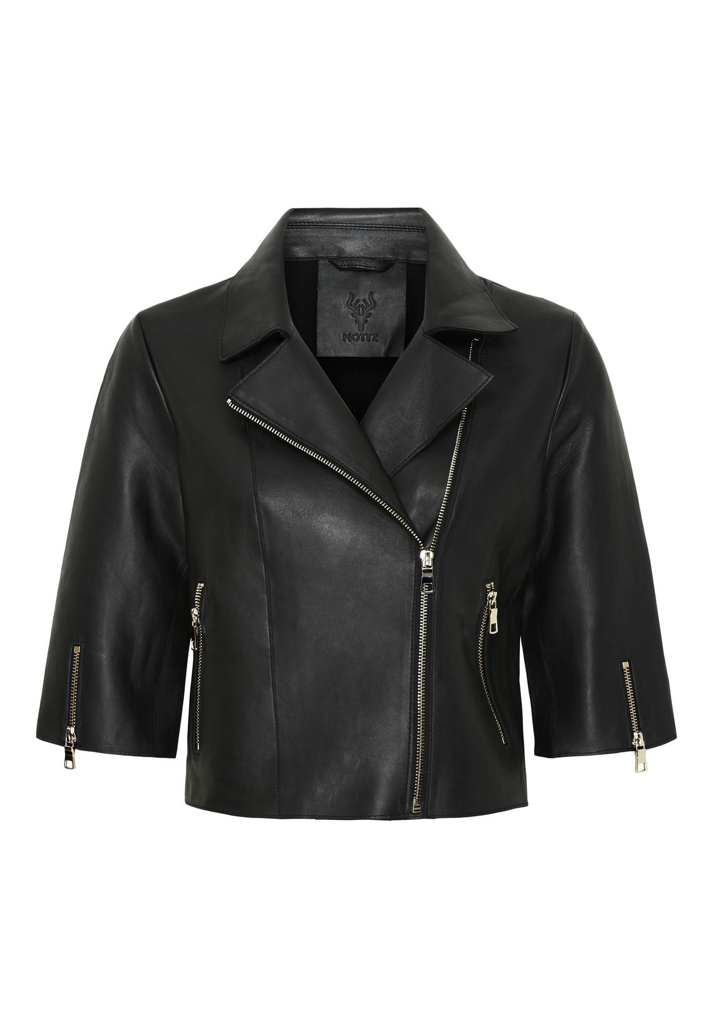 Notyz Cropped Jacket Black w. Light Gold