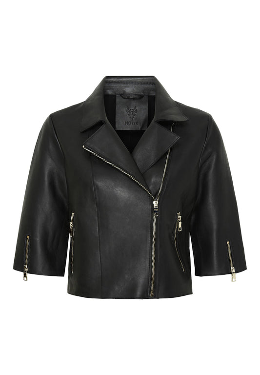 Notyz Cropped Jacket Black w. Light Gold