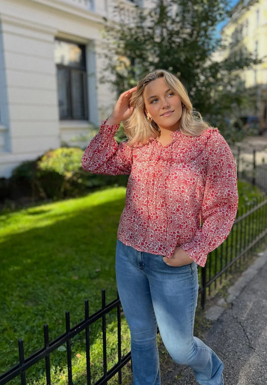 Rah Oslo Malina Blouse Red Print