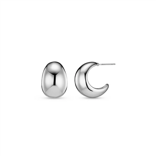 Orelia Statement Domed Earrings Silver