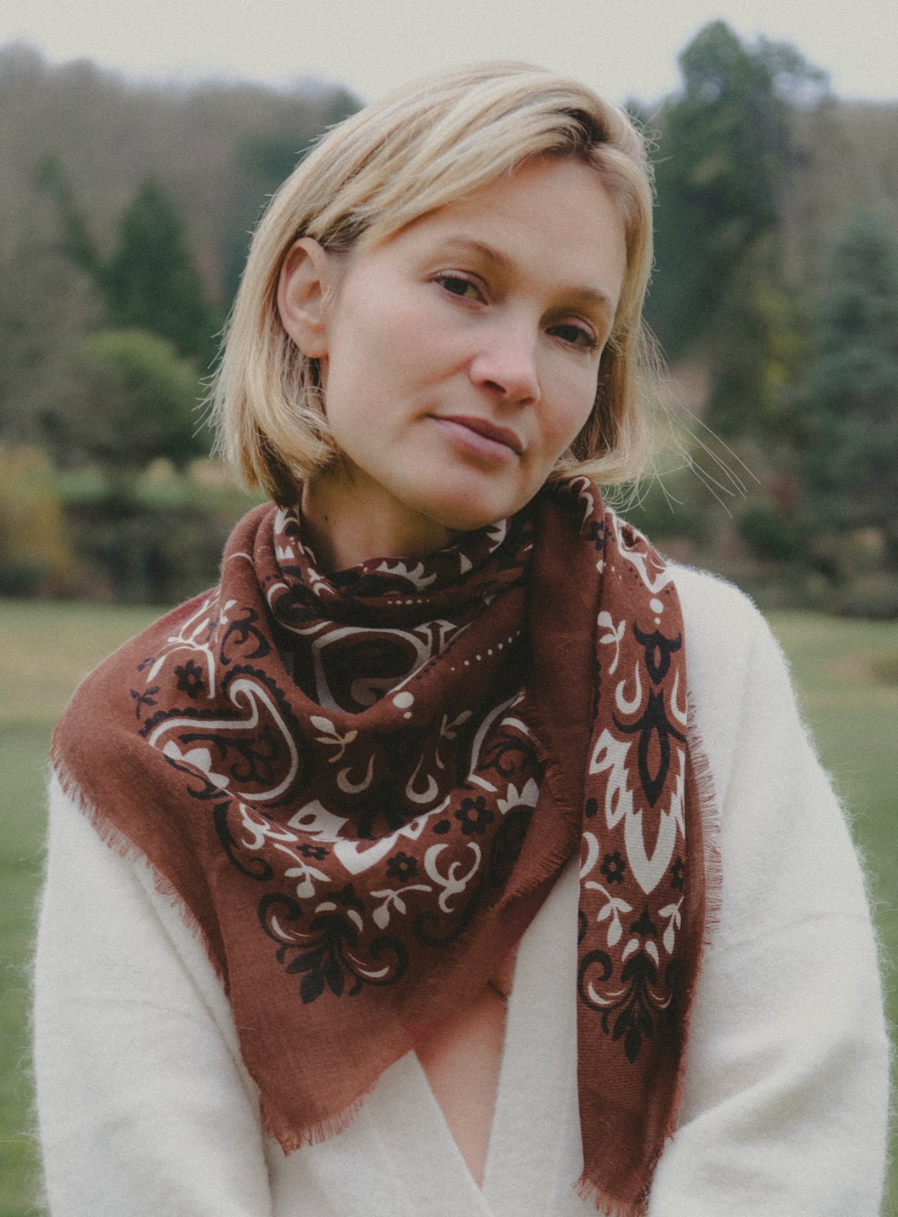 Maison Lecomte Flament Scarf Bandana Chocolate