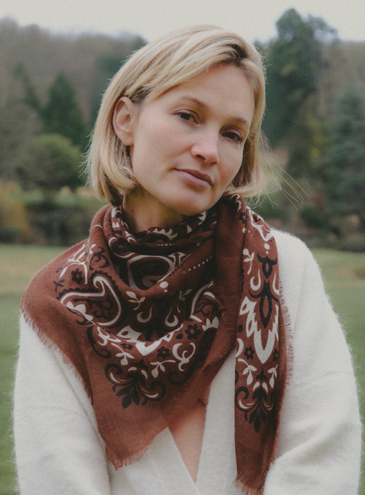 Maison Lecomte Flament Scarf Bandana Chocolate