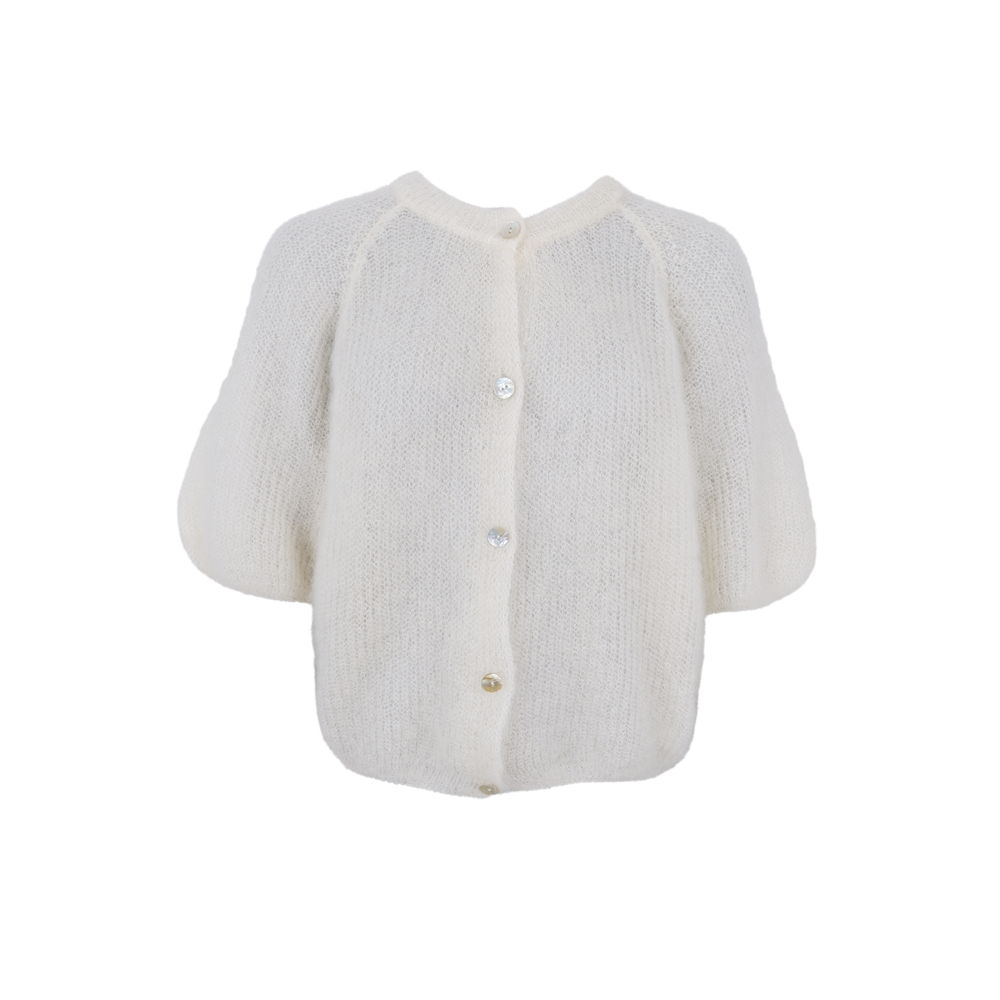 Black Colour Bjoerk Patent Knit Cardigan Off White