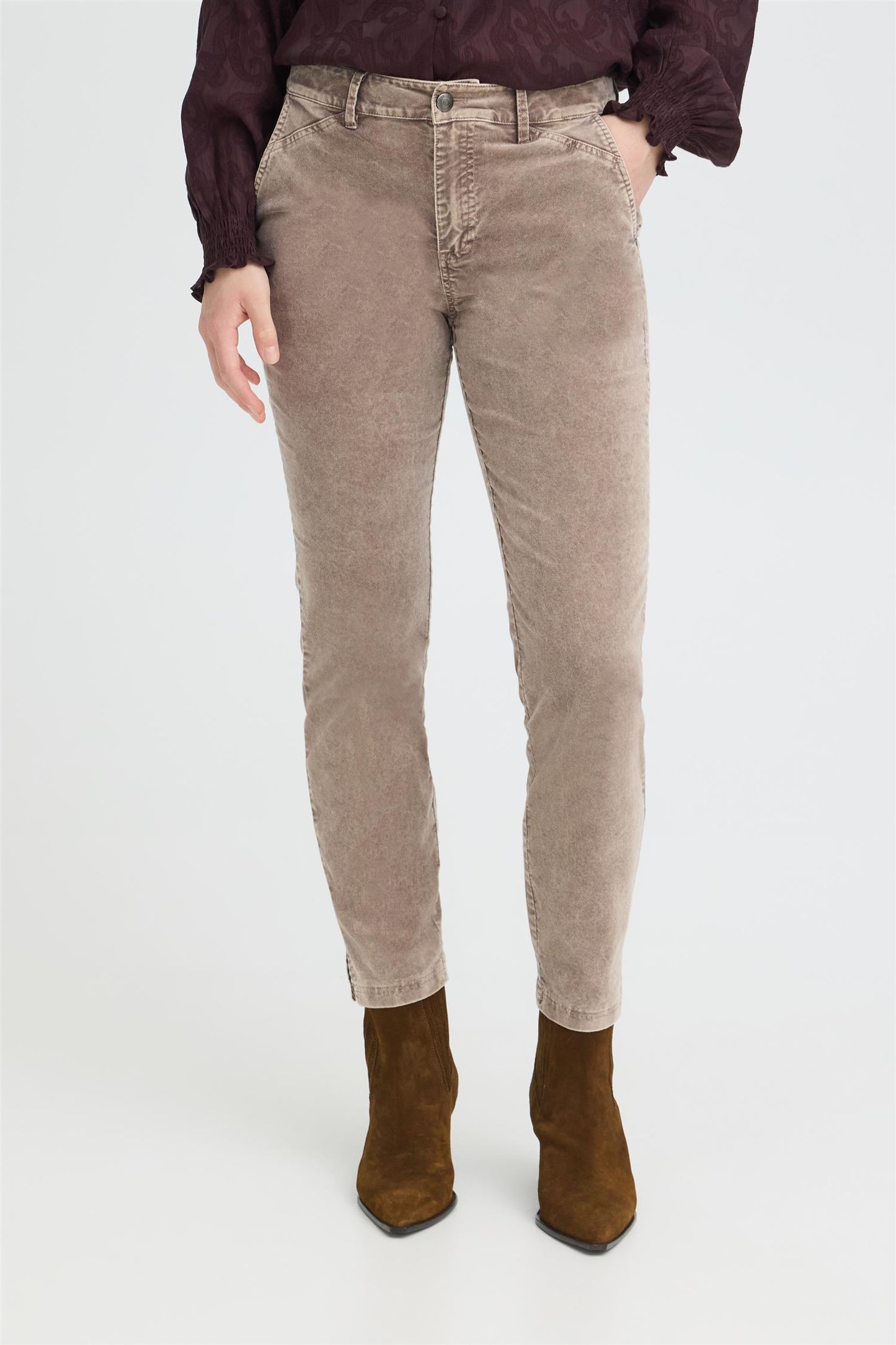 Pulz Fiba HW Pant Skinny Leg Walnut