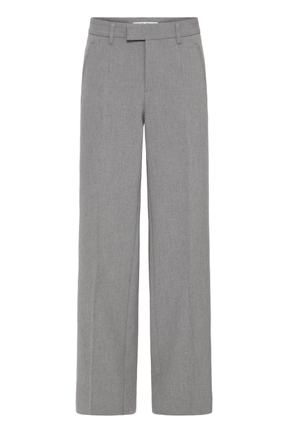 Pulz Bindy Melange HW Wide Leg Medium Grey