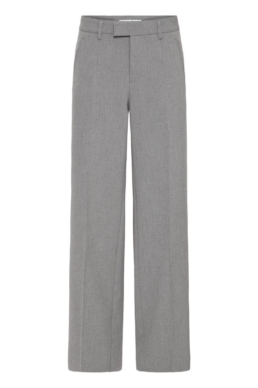 Pulz Bindy Melange HW Wide Leg Medium Grey
