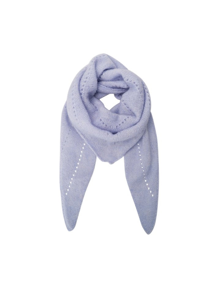 Black Colour Dell Knitted Mini Scarf Light Blue