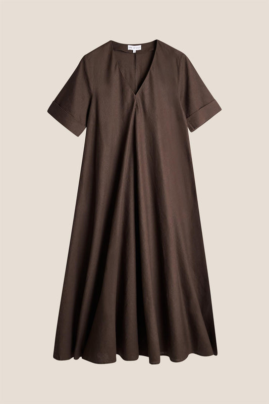 Line of Oslo Eva Linen Dark Brown