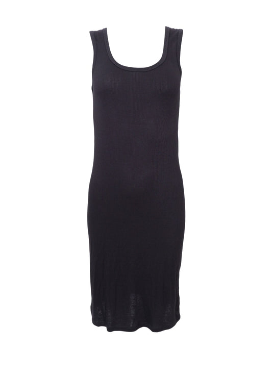 Black Colour Tea Slip Dress Black