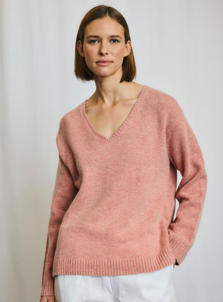 Bruun & Stengade Loanna V-neck Dusty Pink