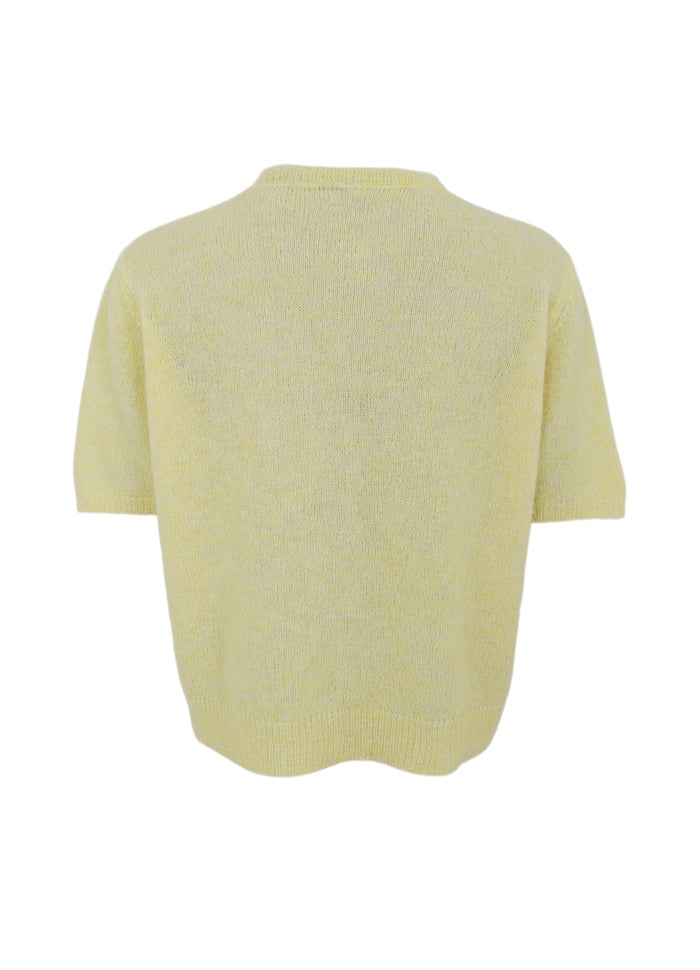 Black Colour Dell SS Cardigan Lt Yellow