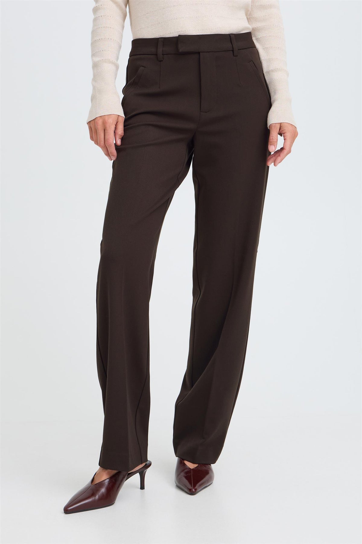 Pulz Leonora HW Pant Full Lenght Espresso