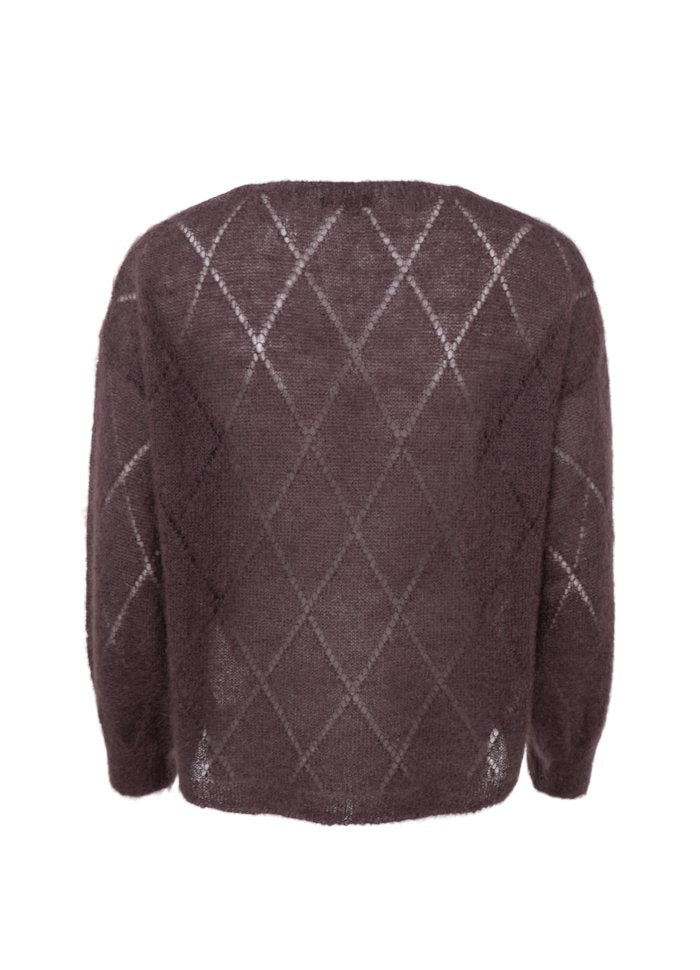 Black Colour Bjoerk Argyle Jumper Coffee