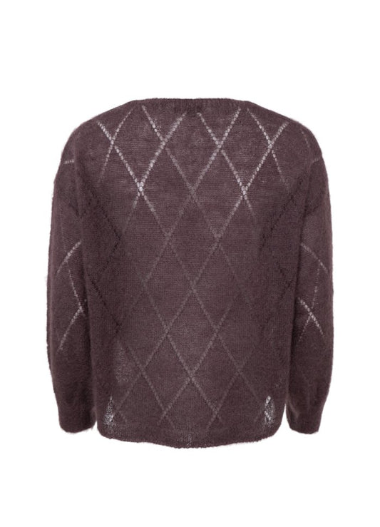 Black Colour Bjoerk Argyle Jumper Coffee