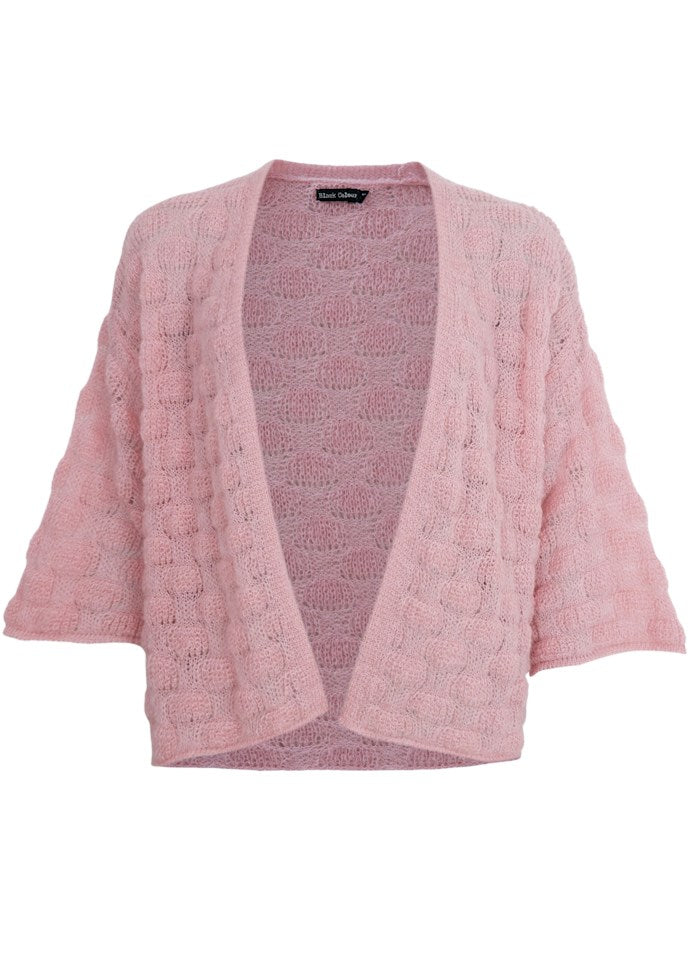 Black Colour Harris Knit Cardigan Rose