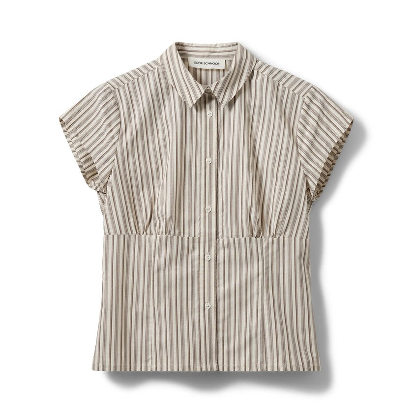 Sofie Schnoor Lilyan Fitted Shirt Light Brown Striped