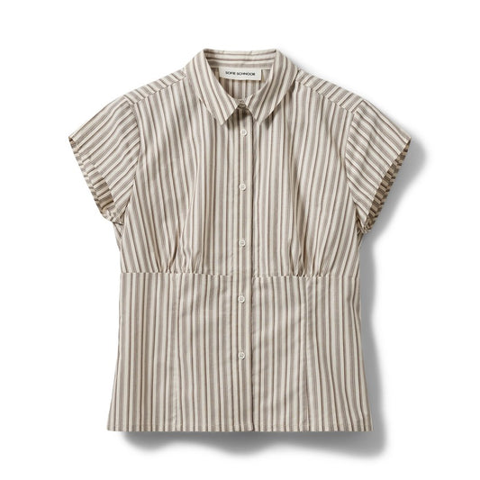 Sofie Schnoor Lilyan Fitted Shirt Light Brown Striped
