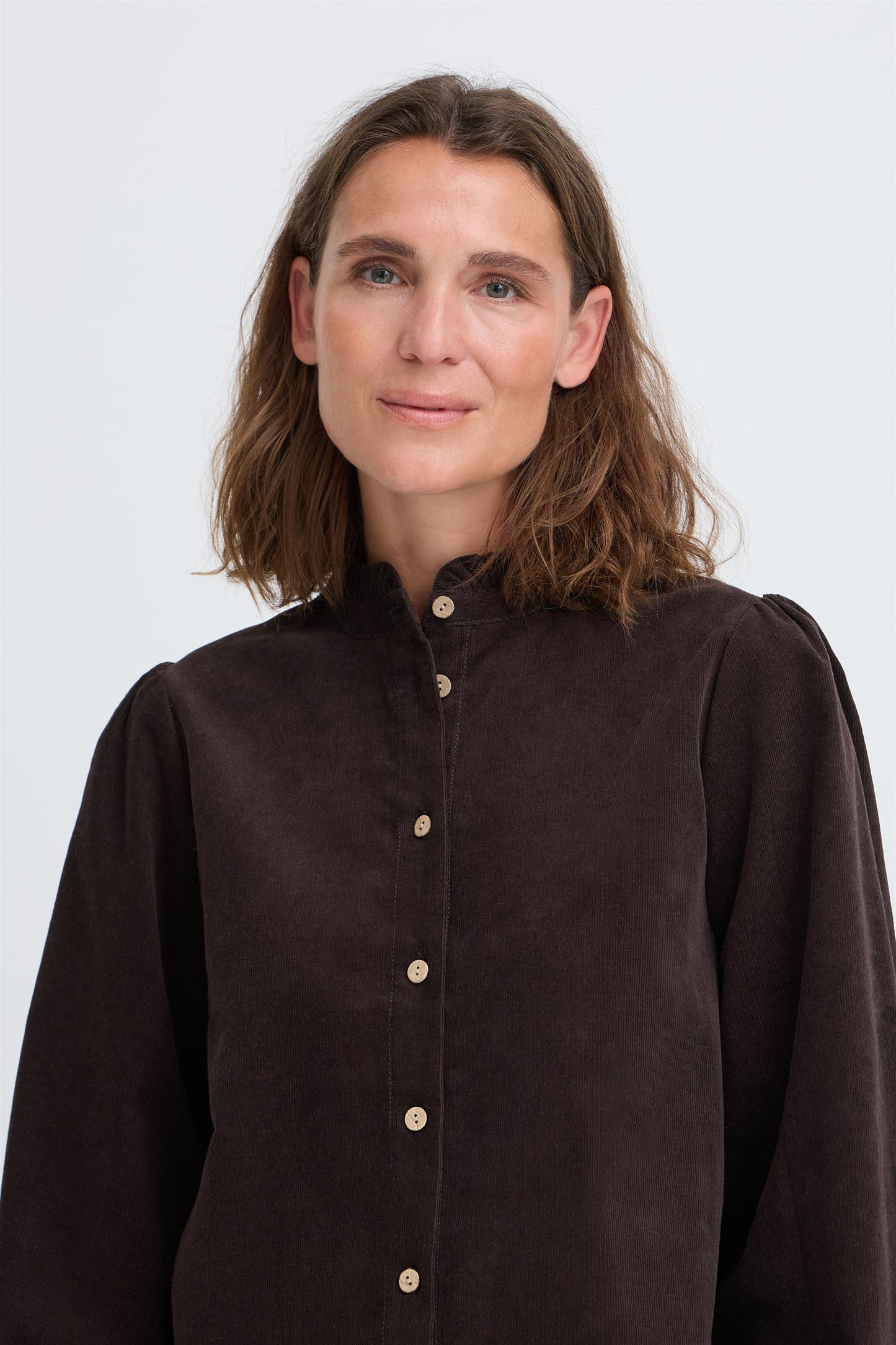 Pulz Sally Feminin LS Shirt Espresso