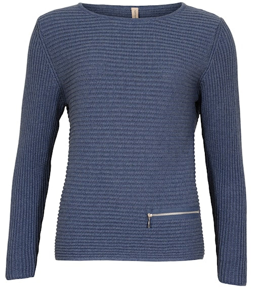 Skovhuus Jumper m. Zipper Effekt Blue Melange