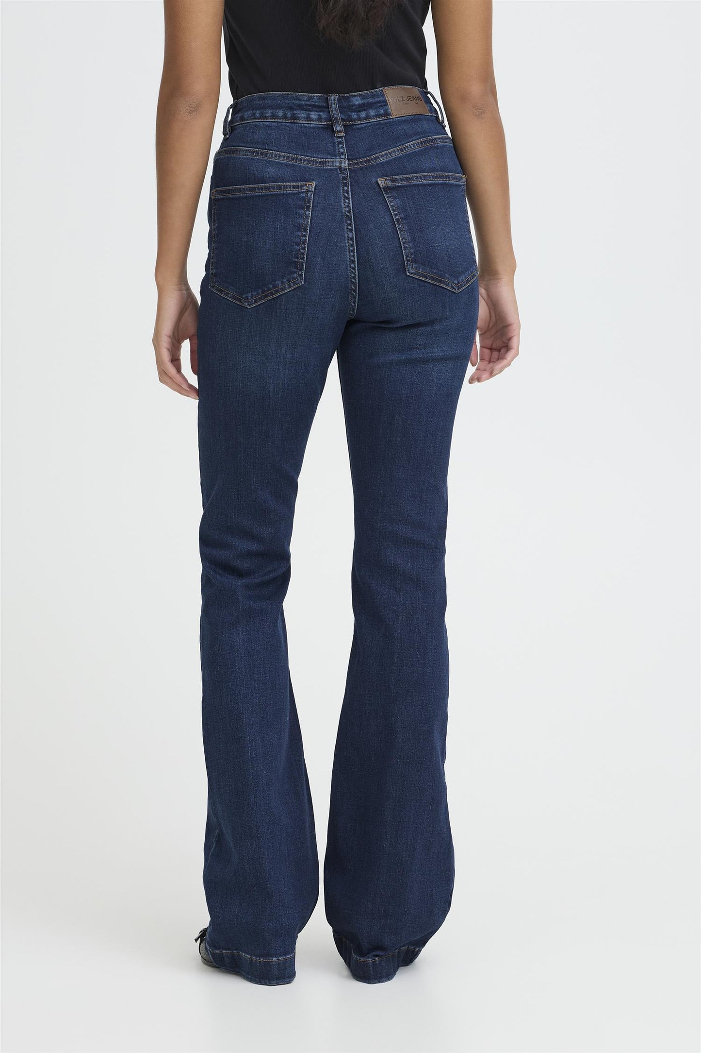 Pulz Becca UHW Bootcut Leg Dark Blue