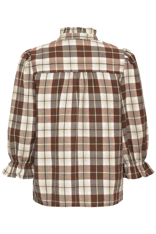 Pulz Deva Blouse Brown Check