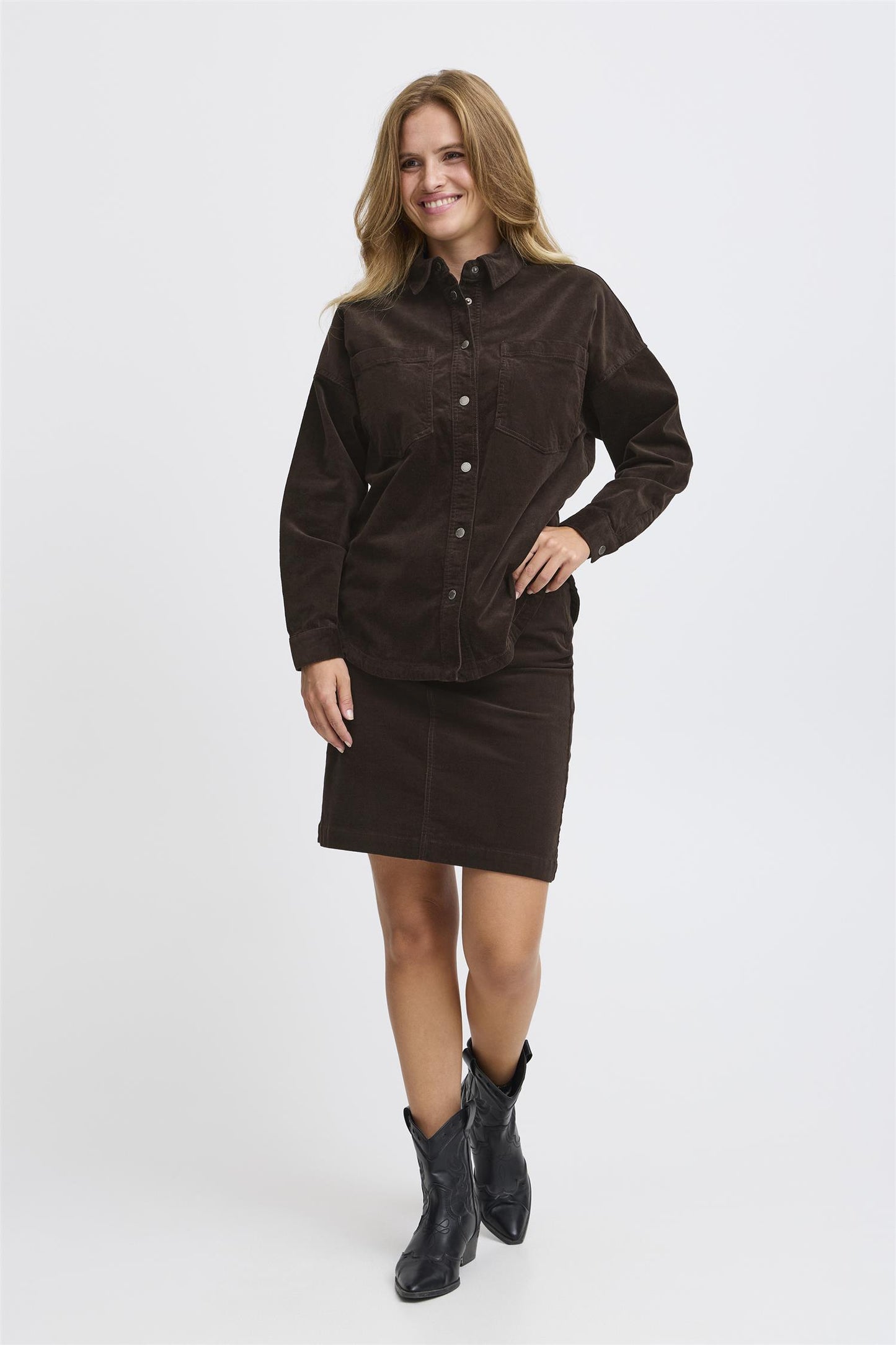 Pulz Sally Short Skirt Espresso