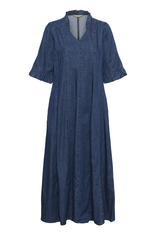 Culture Maxy Fitted Arpa Dress Dark Blue Wash