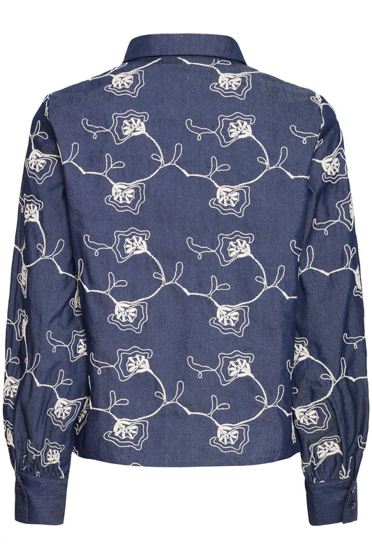 Pulz Macy Shirt Dark Blue Denim