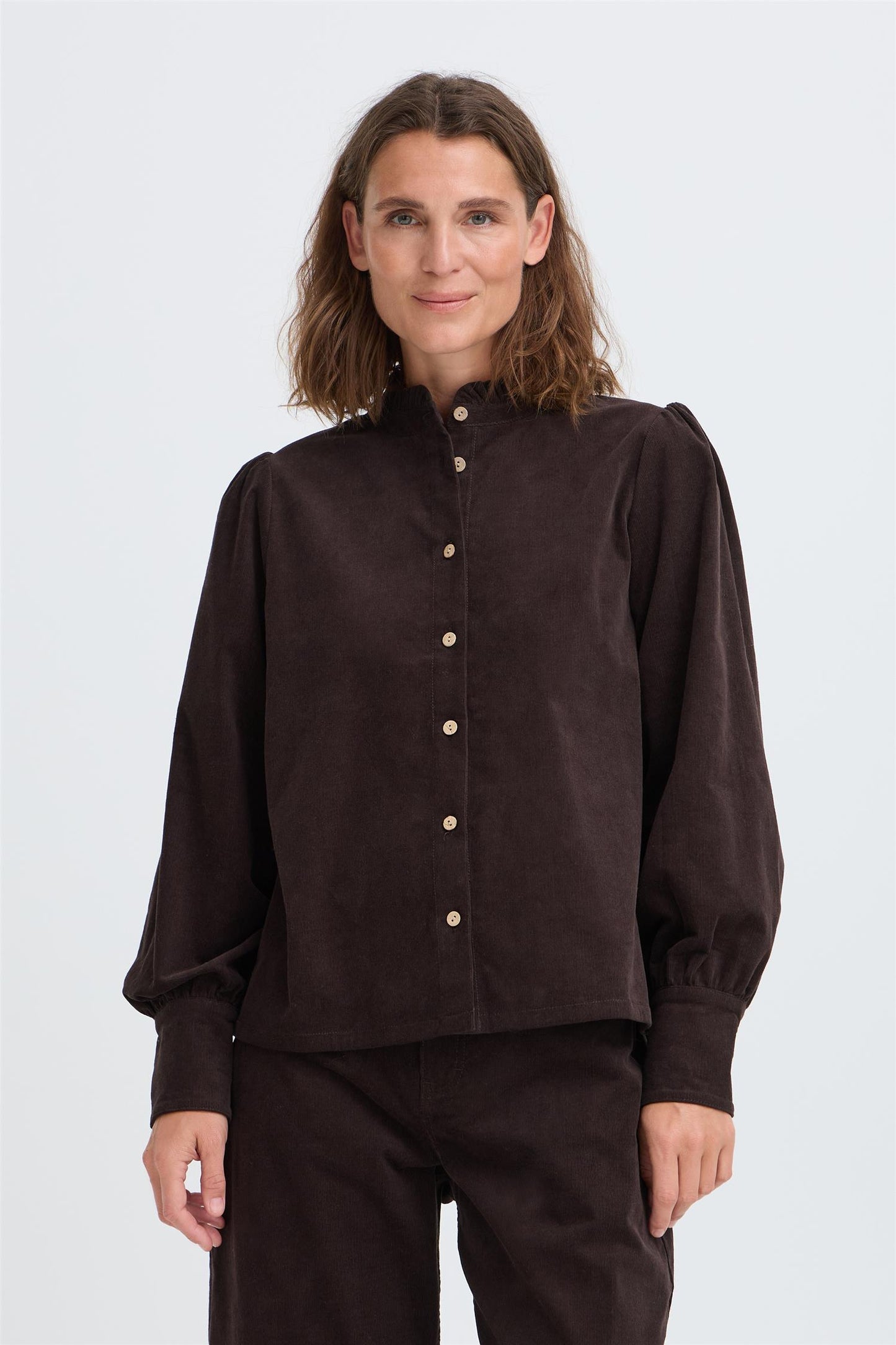 Pulz Sally Feminin LS Shirt Espresso