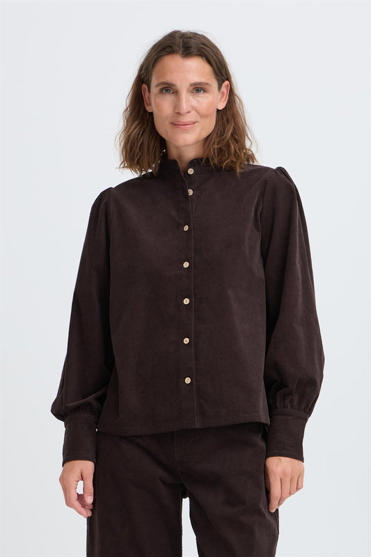 Pulz Sally Feminin LS Shirt Espresso
