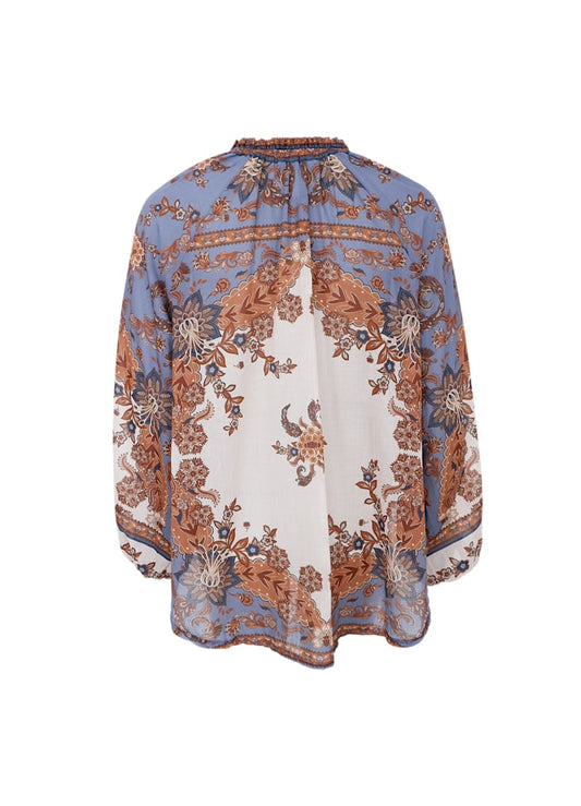 Black Colour Indigo Blouse Blue