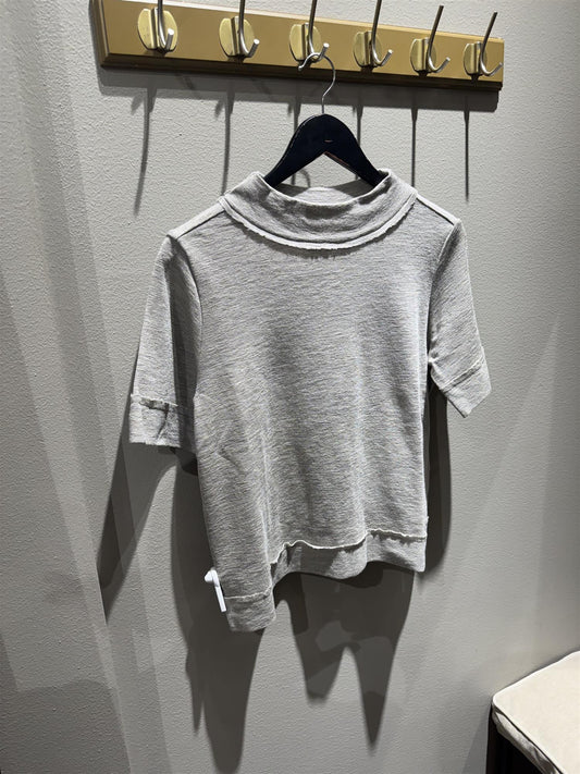 By Basics T-shirt w/ raw edges elephant melange