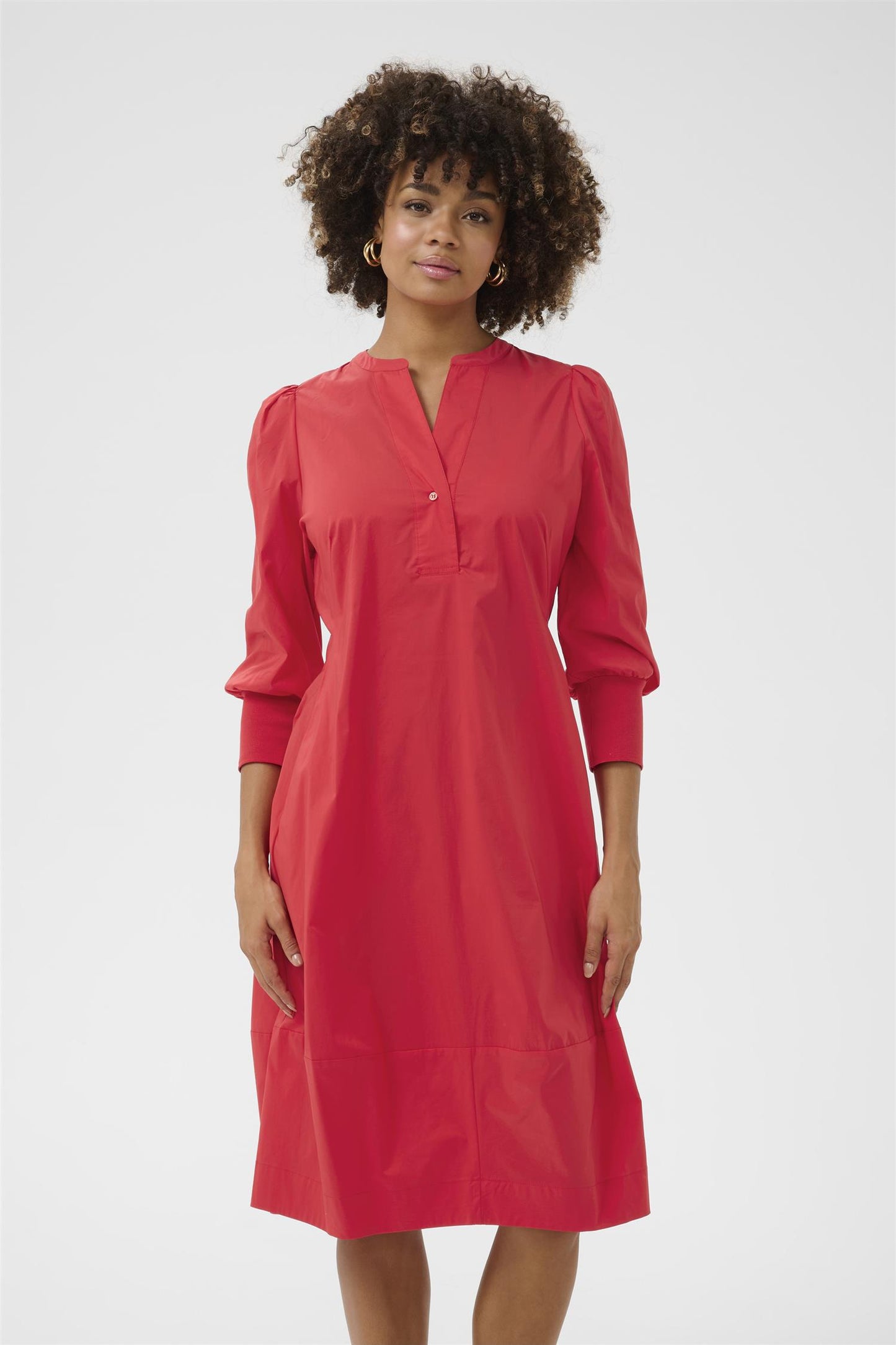 Culture Antoinett 3/4 Sleeve Dress Fiery Red