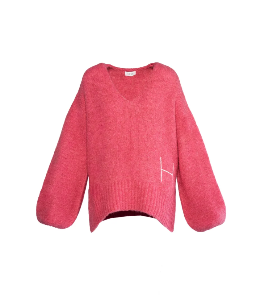 HÉST Sofie V-Neck Sweater Chateau Rose