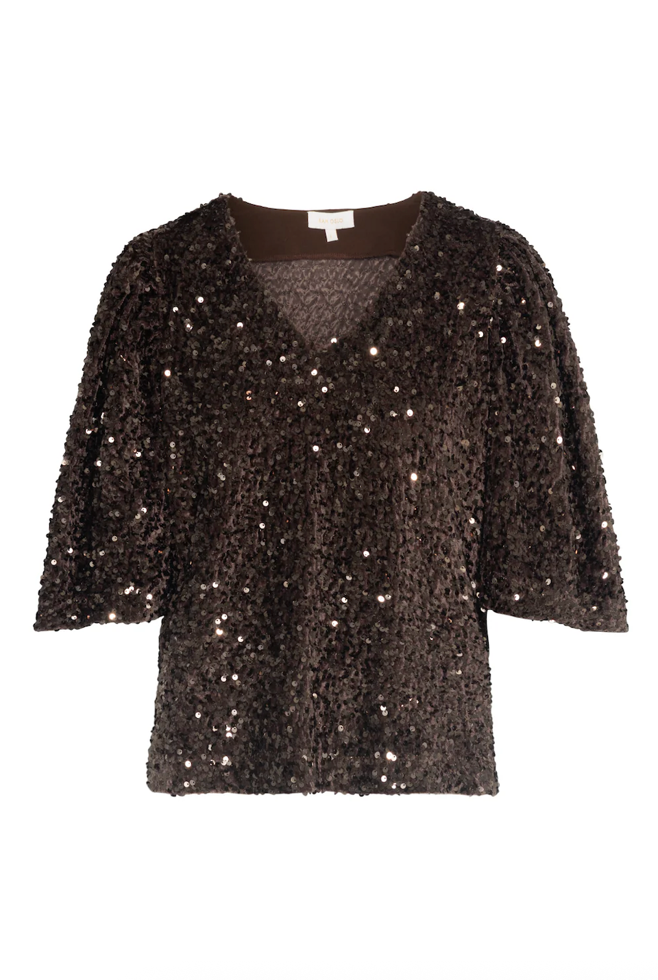 Rah Oslo Sequin Blouse SS Nougat