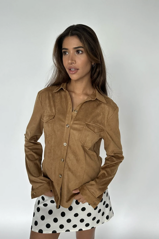 Continue Ronja Suede Shirt Brown