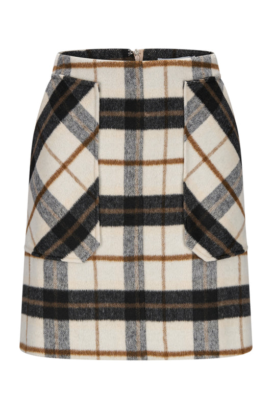 Katrin Uri Adam Check Skirt Offwhite/Black