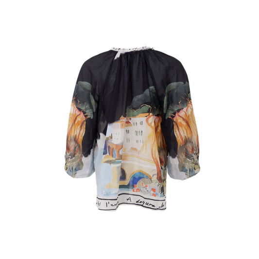 Black Colour Riviera Blouse Black