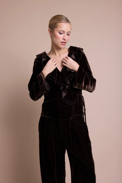 Line of Oslo Honey Blouse Velvet Brown