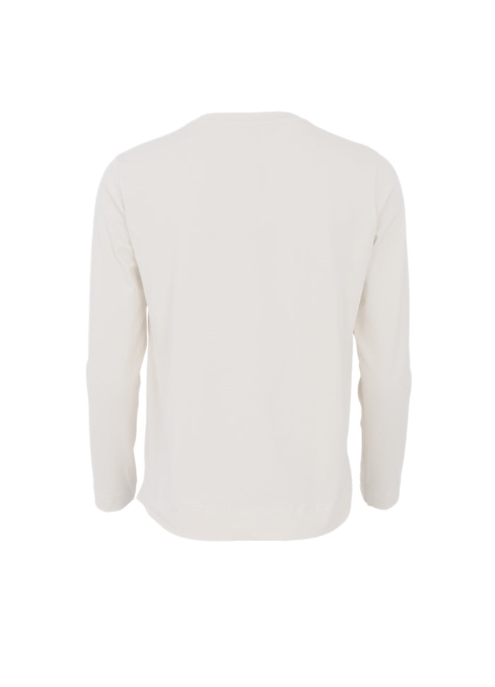 Black Colour May LS Tee Off White