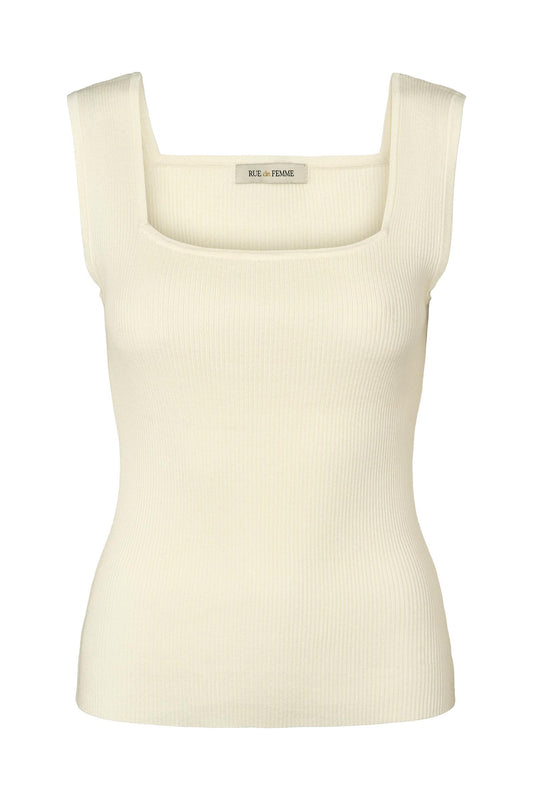 Rue de Femme Noa Reverse Knit Top White