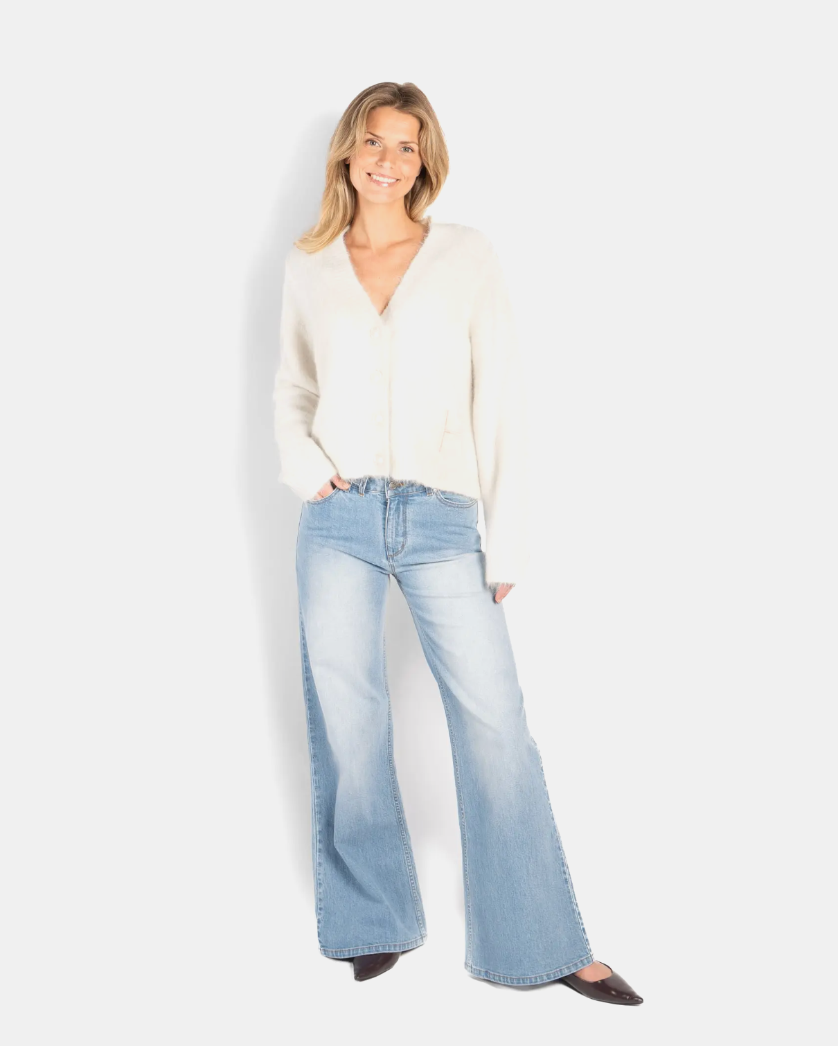 HÉST Pernille Short Cardigan White