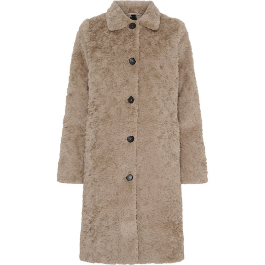 Notyz Fake Fur Jacket Taupe