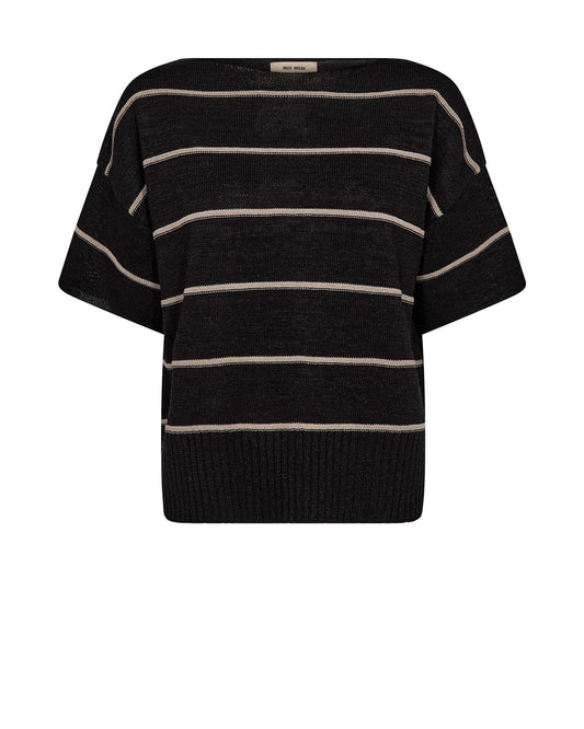Mos Mosh Arlen Paper SS Knit Black