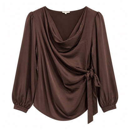 Rah Oslo Wrap Blouse Solid Burro