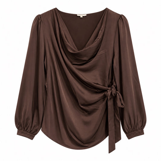 Rah Oslo Wrap Blouse Solid Burro