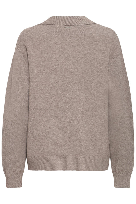 Pulz Steffi Open Polo Pullover Chocolate